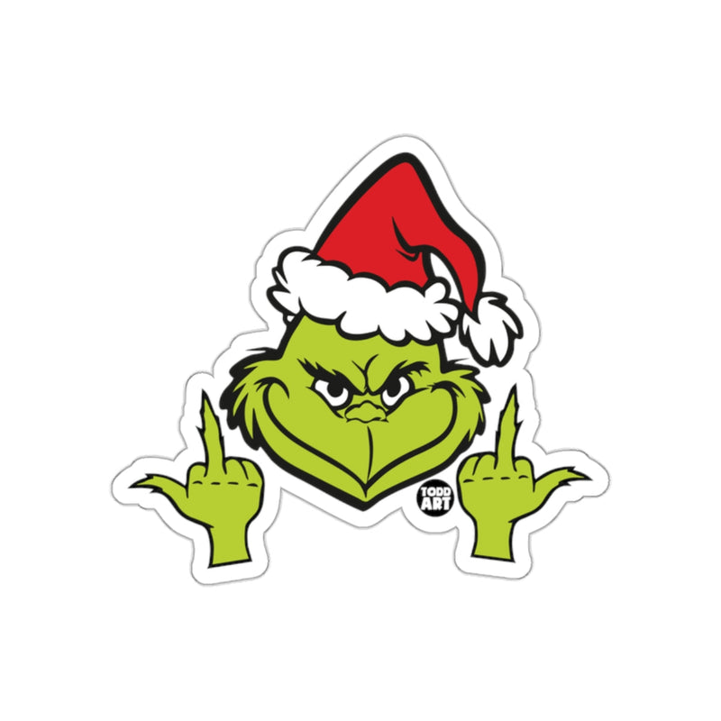 Load image into Gallery viewer, Grinch Santa Hat Holiday Design Sticker for Christmas Fun
