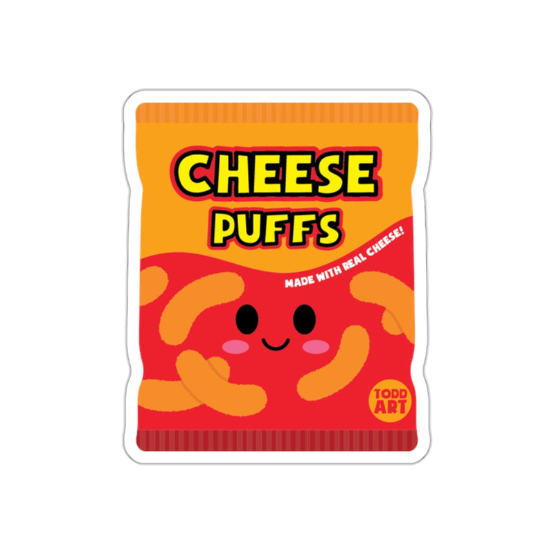 Load image into Gallery viewer, Cheese Puffs Snack with Smiling Face Art Sticker
