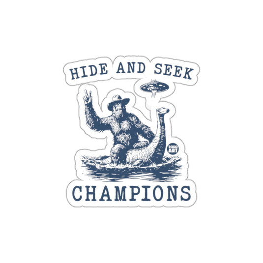 Hide and Seek Champions Sticker with Bigfoot Illustration