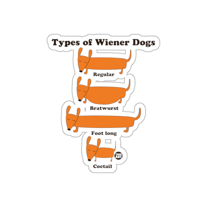 Load image into Gallery viewer, Types of Wiener Dogs Funny Illustrated Sticker
