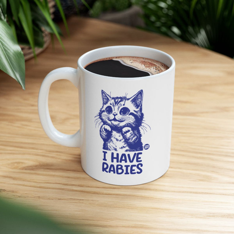 Load image into Gallery viewer, Funny Cat Mug with I Have Rabies Design
