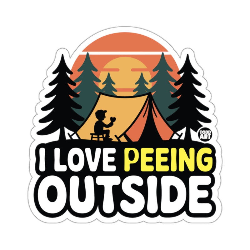 Load image into Gallery viewer, Camping In Nature I Love Peeing Outside Humor sticker
