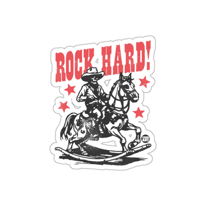 Load image into Gallery viewer, Rock Hard Skeleton Cowboy on Horse with Stars sticker
