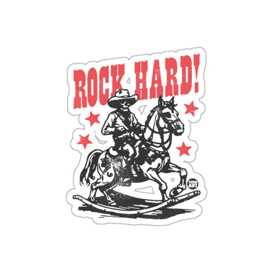 Rock Hard Skeleton Cowboy on Horse with Stars sticker