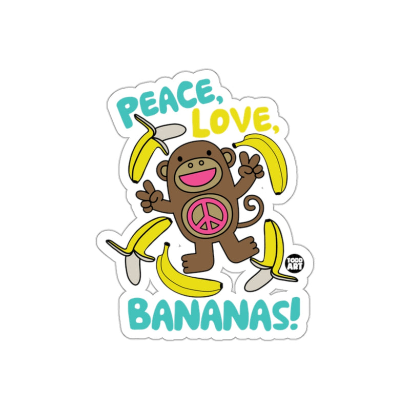 Load image into Gallery viewer, Peace Love Bananas Monkey Sticker Fun Cartoon Decal
