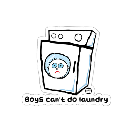 Boys can't do laundry funny sticker design