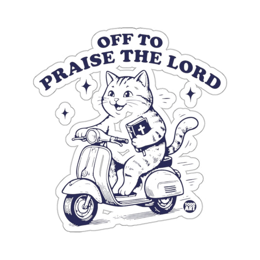 Off To Praise The Lord Cat Scooter Bible 