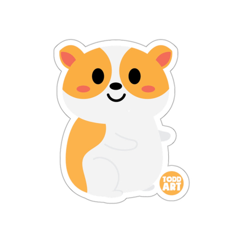 Load image into Gallery viewer, Cute Orange and White Hamster Sticker Todd Art
