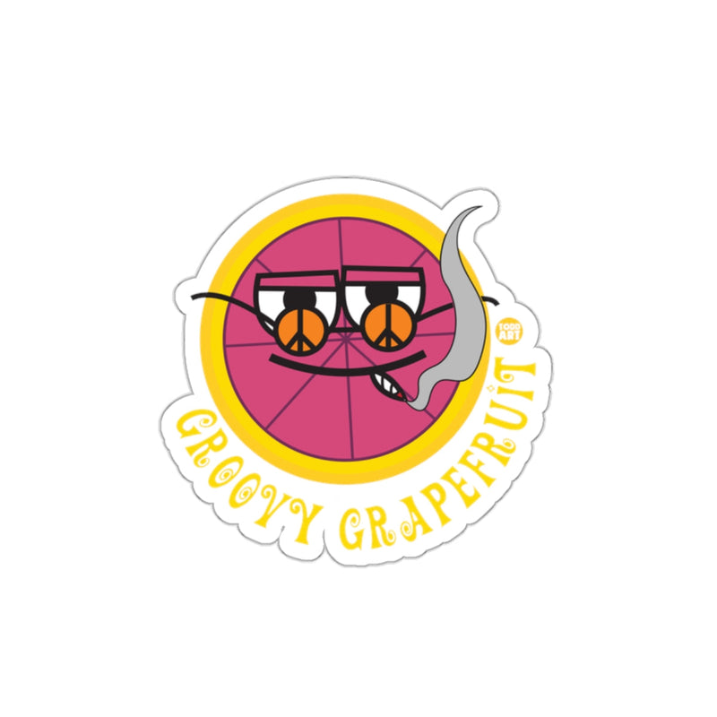 Load image into Gallery viewer, Groovy Grapefruit Fun Sticker with Yellow and Pink Graphics
