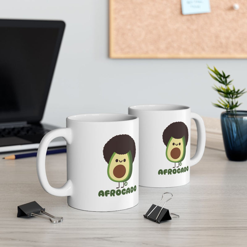 Load image into Gallery viewer, Funny Avocado Mug with Unique Afro Design for Coffee Lovers
