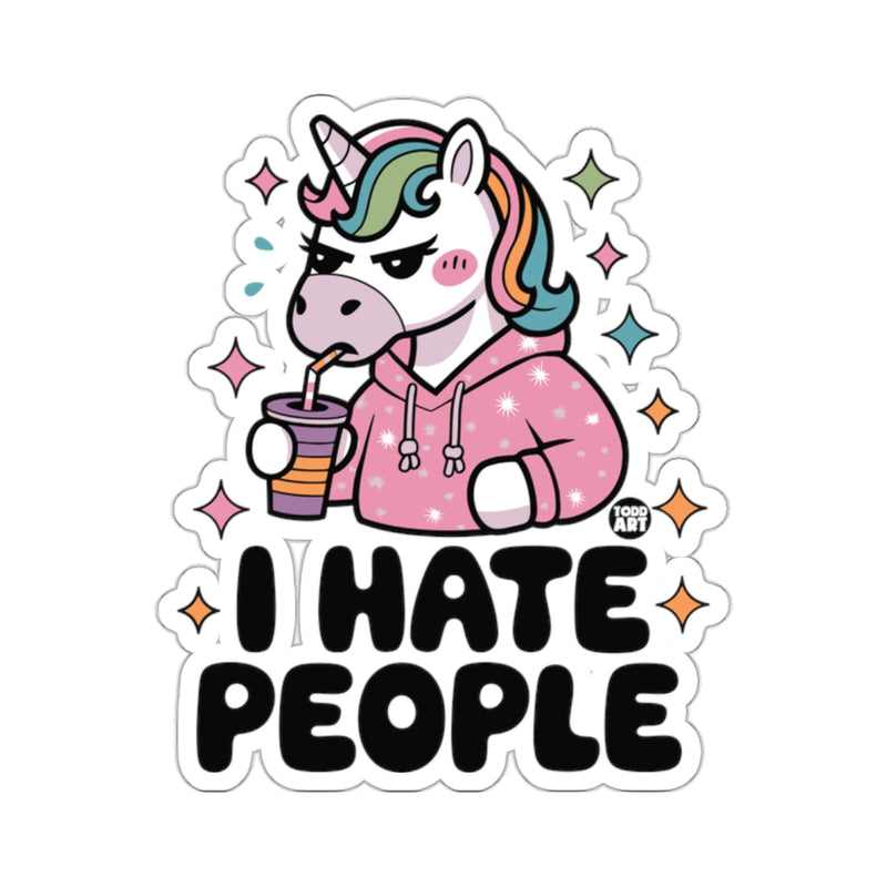 Load image into Gallery viewer, Grumpy Unicorn I Hate People Drink Hoodie 

