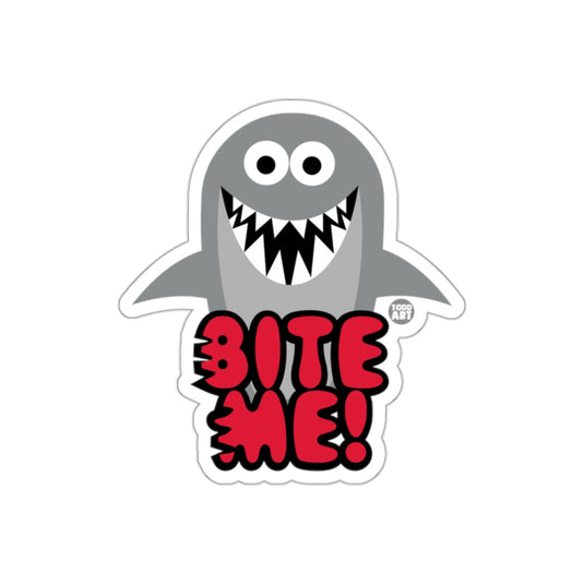 Bite Me Shark Cartoon Todd Art Design Cool Funny sticker
