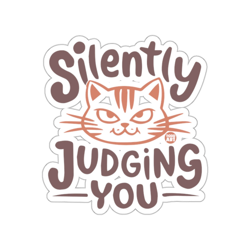 Load image into Gallery viewer, Silently Judging You Cat Design Sticker
