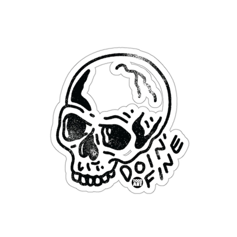 Load image into Gallery viewer, Doing Fine Skull From Todd Art Line Art Design sticker
