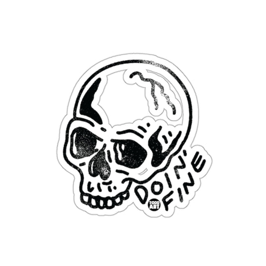 Doing Fine Skull From Todd Art Line Art Design sticker