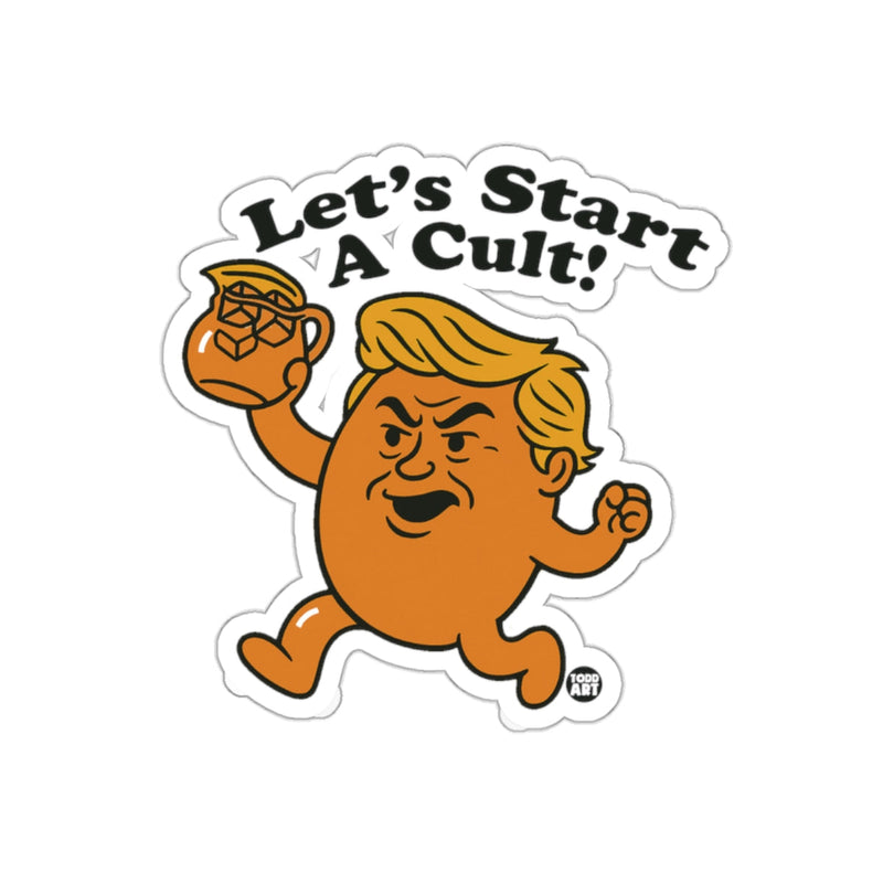 Load image into Gallery viewer, Lets Start A Cult Kool Aid Man Parody Funny sticker
