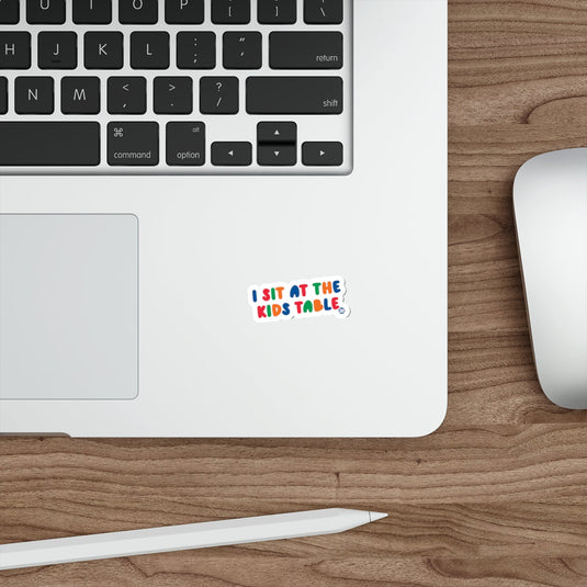 I Sit At The Kids Table Sticker Fun Laptop Accessory