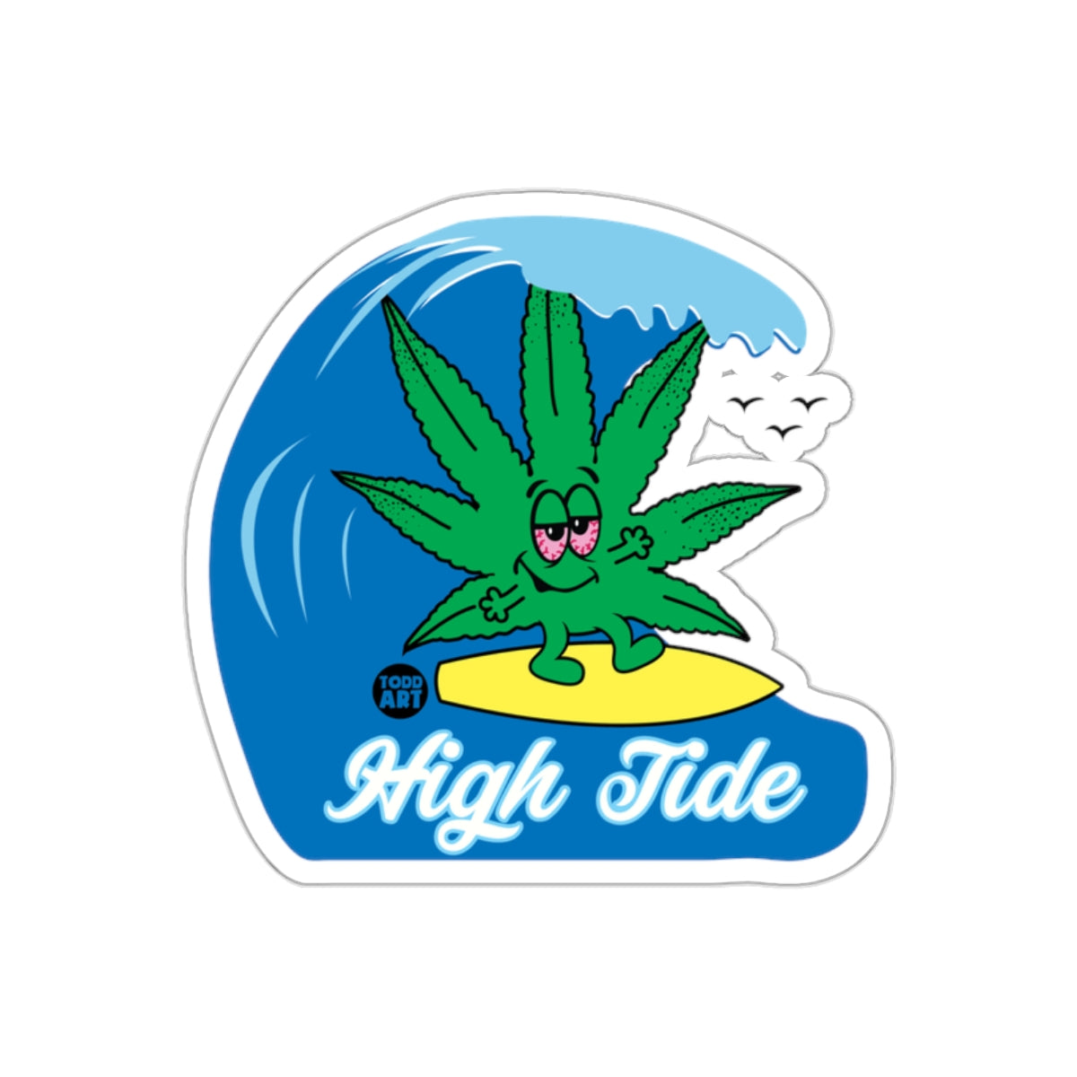 Todd Art High Tide Surfing Cartoon Character Stickers – The Pop Factory