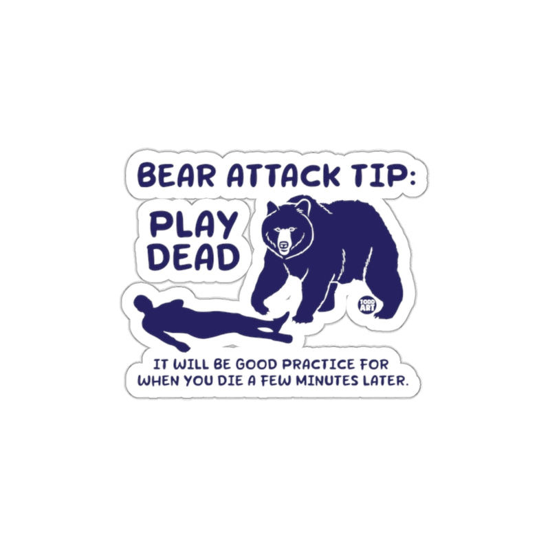 Load image into Gallery viewer, Bear Attack Tip Play Dead Practice Humorous Sticker
