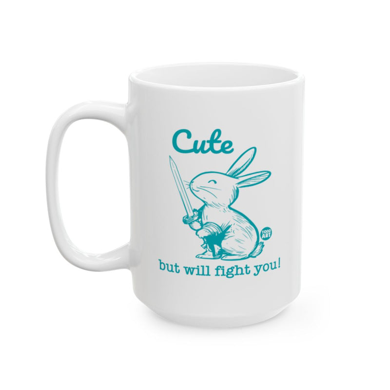 Load image into Gallery viewer, Cute Bunny Will Fight You Printed Mug
