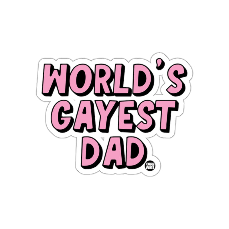 Load image into Gallery viewer, World's Gayest Dad Sticker Fun LGBTQIA+ Gift
