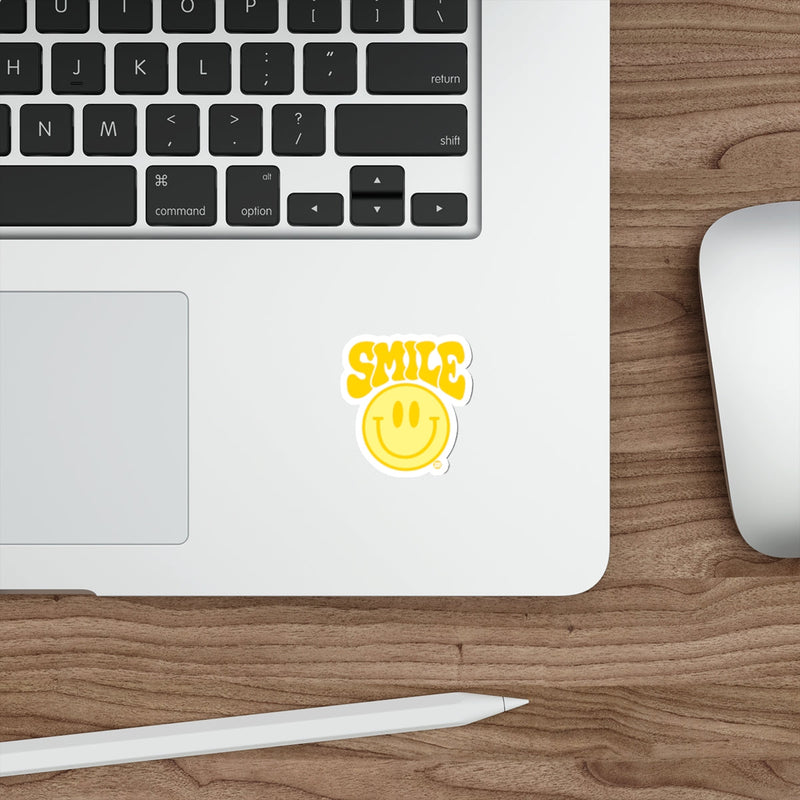 Load image into Gallery viewer, Smile Yellow Happy Face Sticker for Laptops and More
