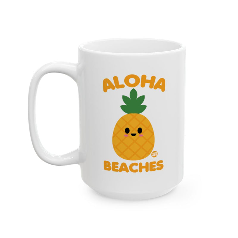 Load image into Gallery viewer, Aloha Beaches Pineapple Graphic White Mug
