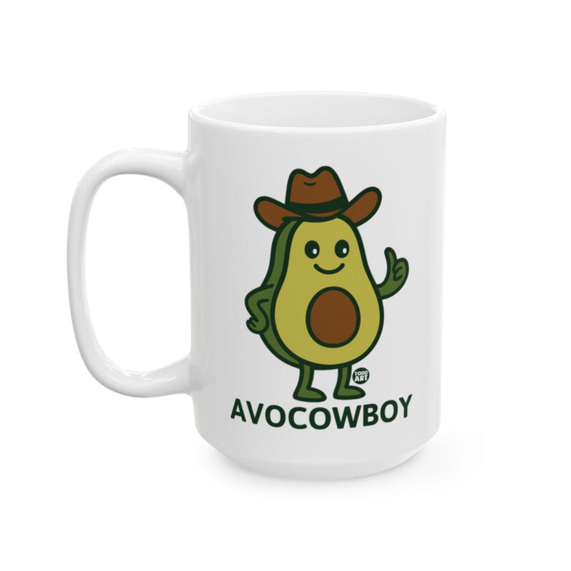 Load image into Gallery viewer, Avocado Cowboy Graphic Design Coffee Mug

