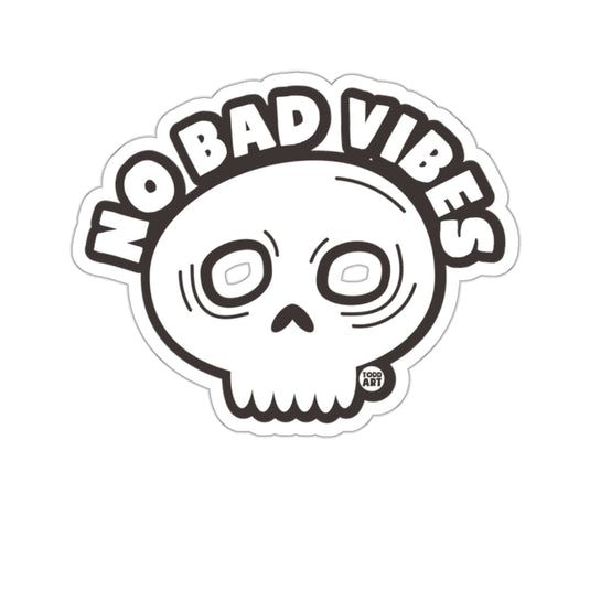 No Bad Vibes Skull Design Cartoon Fun 