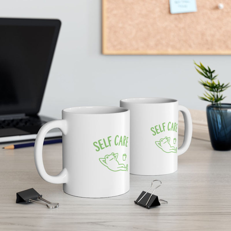 Load image into Gallery viewer, Self Care Relaxing Cat Illustration Design Mug

