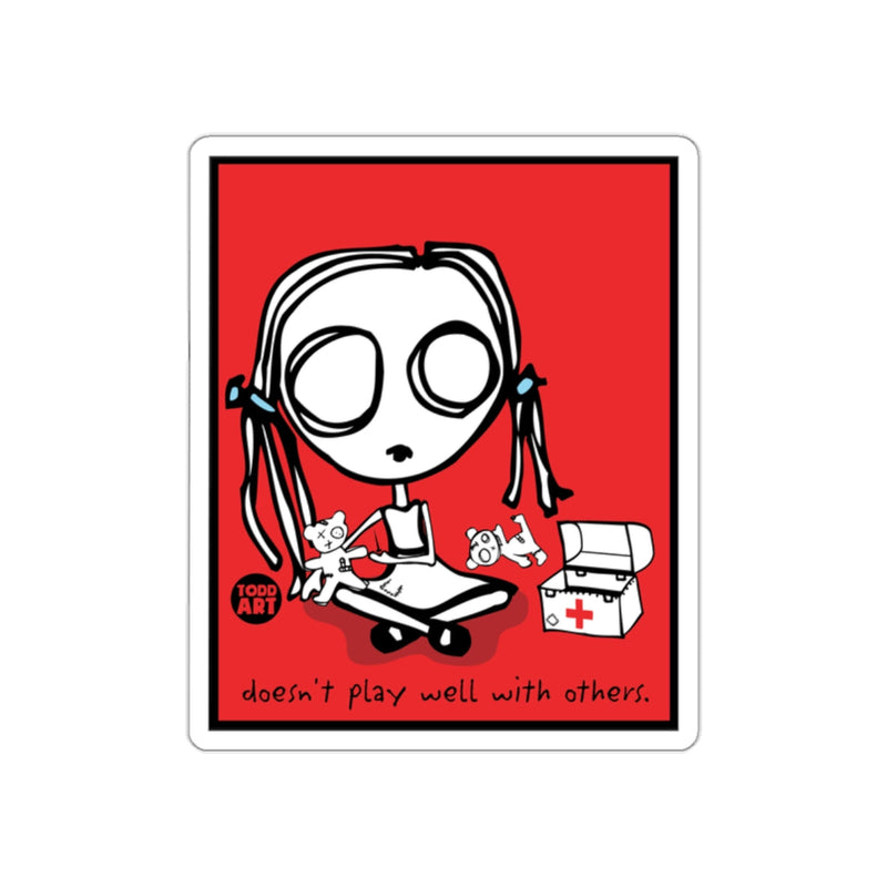 Load image into Gallery viewer, Doesn't Play Well With Others Cartoon Design Art Print
