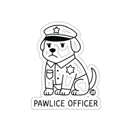 Pawlice Officer Black and White Dog Sticker
