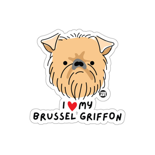 I Love My Brussel Griffon Sticker Dog Lover Gift
