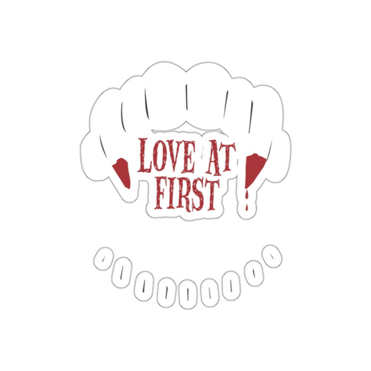 Love at First Vampire Fangs Design Halloween Sticker