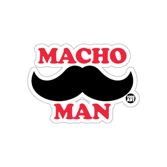 Macho Man Mustache Funny Humor Graphic Design sticker