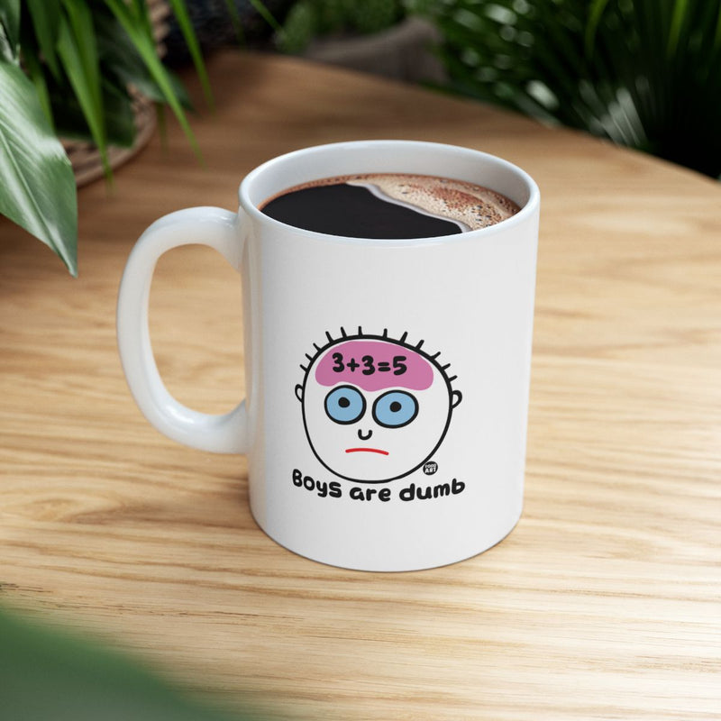 Load image into Gallery viewer, Boys are dumb 3 plus 3 equals 5 fun mug
