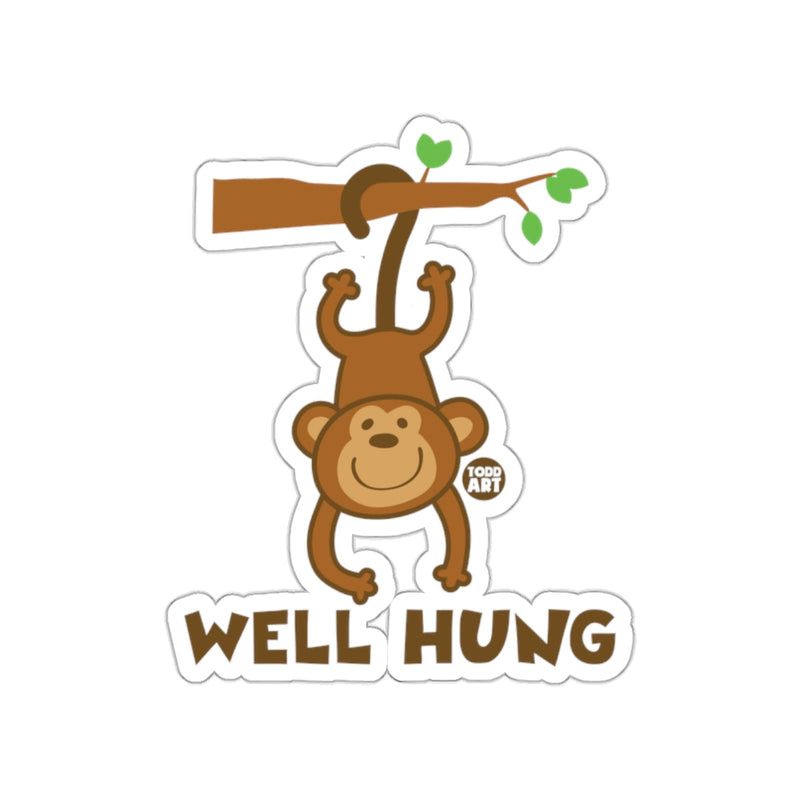 Load image into Gallery viewer, Well Hung Monkey Cartoon Graphic Sticker
