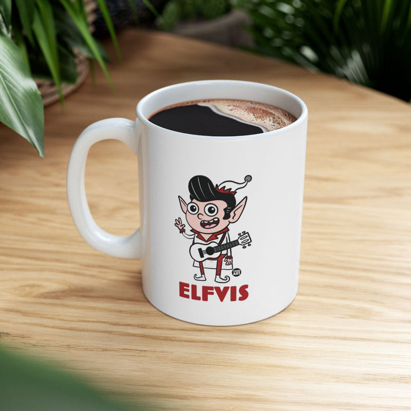 Load image into Gallery viewer, Funny Elfvis Coffee Mug Fun Holiday Gift Item Product
