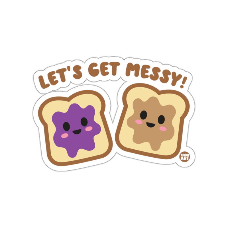 Load image into Gallery viewer, Let's Get Messy Cute Peanut Butter Jelly Sticker
