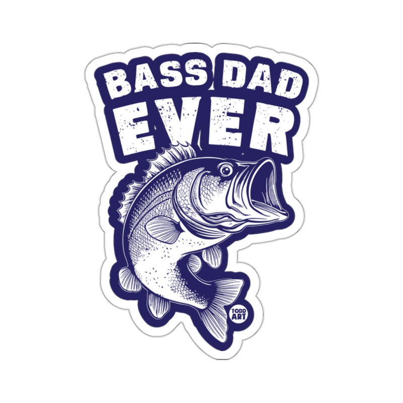Load image into Gallery viewer, Bass Dad Ever Sticker for Fishing Enthusiasts

