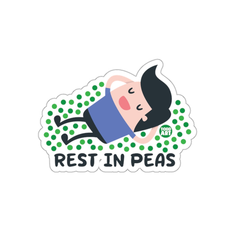 Load image into Gallery viewer, Funny Relaxing Rest In Peas Cartoon Sticker

