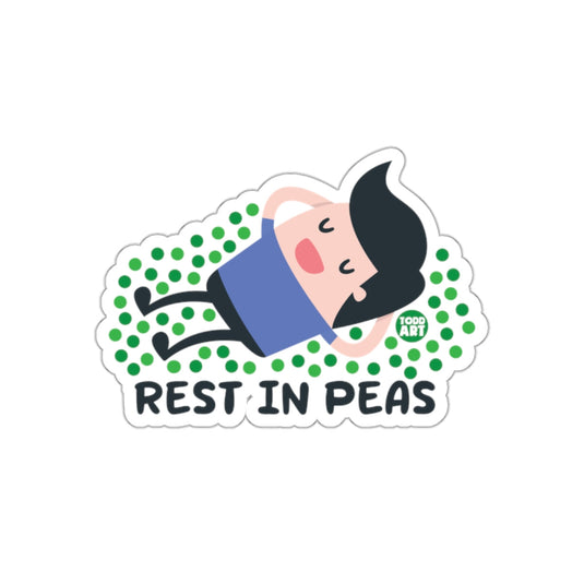 Funny Relaxing Rest In Peas Cartoon Sticker