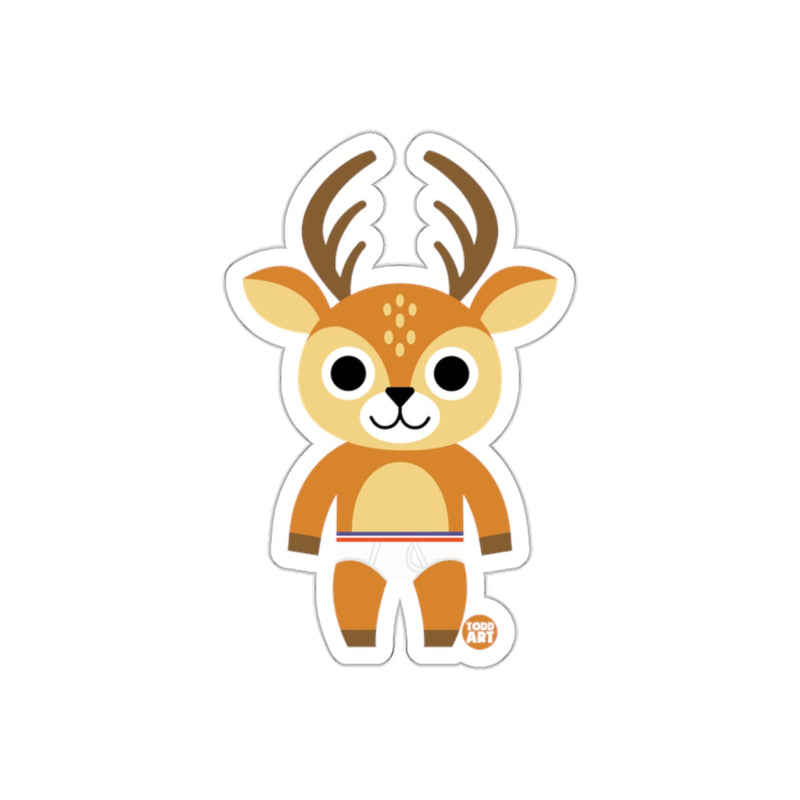 Load image into Gallery viewer, Cute Deer Character Standing with Antlers Sticker
