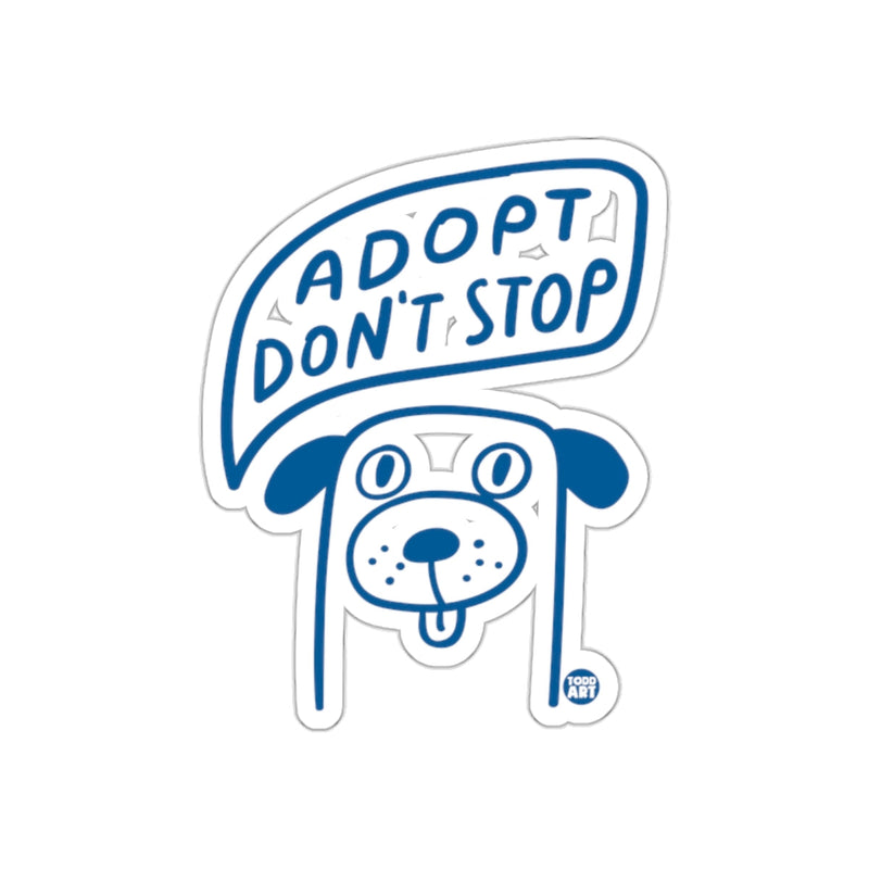 Load image into Gallery viewer, Adopt Don't Stop Dog Cartoon Sticker
