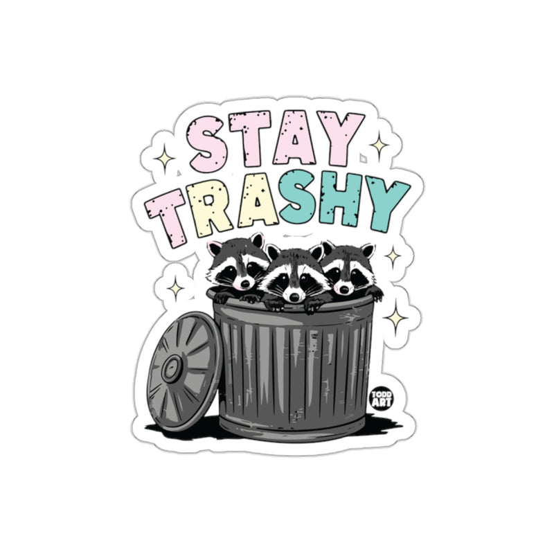 Load image into Gallery viewer, Cute Raccoons In Trash Can Stay Trashy Funny sticker
