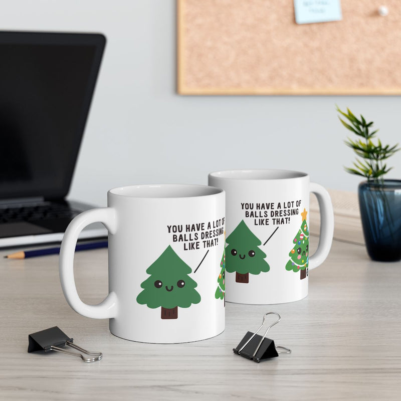 Load image into Gallery viewer, Funny Christmas Tree Mug With Hilarious Quote Design
