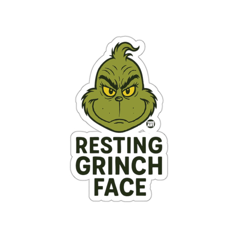 Load image into Gallery viewer, Resting Grinch Face Sticker for Your Holiday Decor
