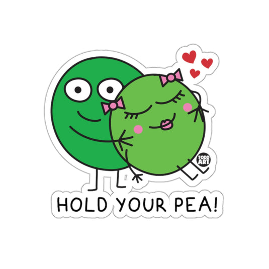 Cute Pea Cartoon Hold Your Pea Loving Design Sticker