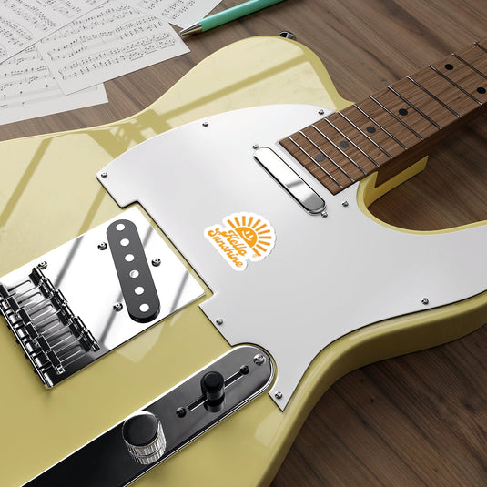 Hello Sunshine Electric Guitar with Sun Logo Design