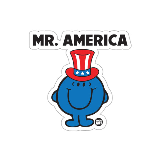 Mr. America Character with Patriotic Hat Sticker